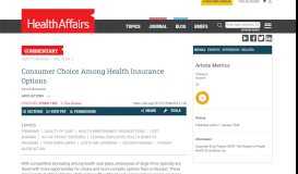 
							         Consumer Choice Among Health Insurance Options | Health Affairs								  
							    