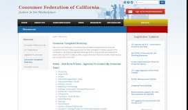 
							         Consumer Complaint Directory | Consumer Federation of California								  
							    
