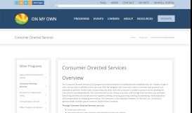 
							         Consumer Directed Services | On My Own								  
							    