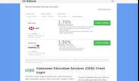 
							         Consumer Education Services (CESI) Client Login - CC Bank								  
							    