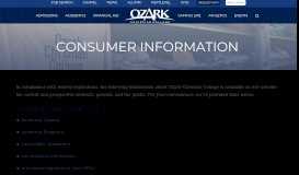 
							         Consumer Information - Ozark Christian College								  
							    