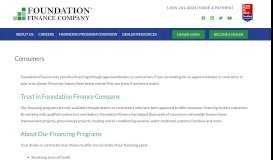 
							         Consumers - Foundation Finance Company - Home ...								  
							    