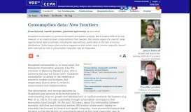 
							         Consumption data: New frontiers | VOX, CEPR Policy Portal - VoxEU								  
							    