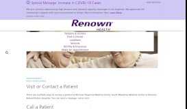 
							         Contact a Patient | Visit a Patient | Send Patrients a Message | Renown								  
							    