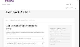 
							         Contact Aetna – Employers | Aetna								  
							    