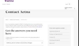 
							         Contact Aetna – Health Care Professionals | Aetna								  
							    