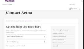 
							         Contact Aetna – Producers | Aetna								  
							    