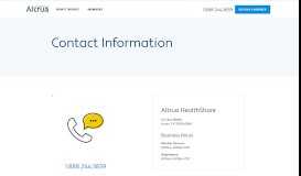 
							         Contact | Altrua HealthShare								  
							    