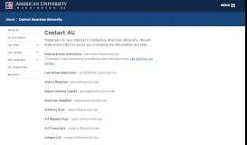 
							         Contact American University | American University, Washington, DC								  
							    