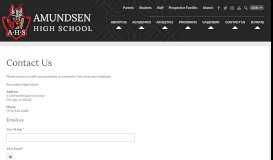 
							         Contact | Amundsen High School								  
							    