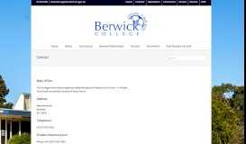 
							         Contact - Berwick College								  
							    