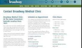 
							         Contact Broadway Medical Clinic								  
							    