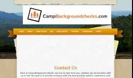 
							         Contact - Camp Background Checks								  
							    