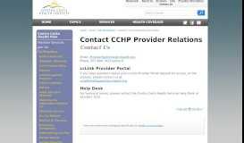 
							         Contact CCHP Provider Relations :: Health Plan :: Contra Costa ...								  
							    