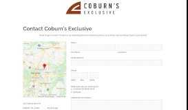 
							         CONTACT — Coburn's Exclusive								  
							    
