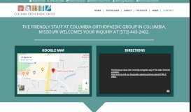 
							         Contact - Columbia Orthopedic Group								  
							    
