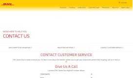 
							         Contact Customer Service - DHL Same Day								  
							    