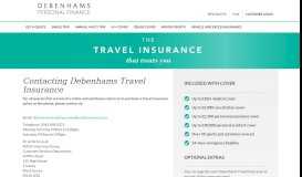 
							         Contact Debenhams Travel Insurance								  
							    