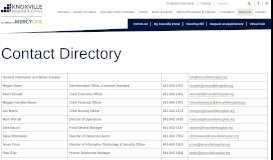 
							         Contact Directory - Knoxville Hospital & Clinics								  
							    