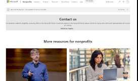 
							         Contact, Eligibility & Discount Information - Microsoft for Nonprofits								  
							    