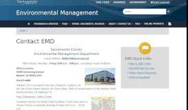
							         Contact EMD - Environmental Management - Sacramento County								  
							    