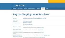 
							         Contact Employment Services - Baptist Memorial Health Care								  
							    