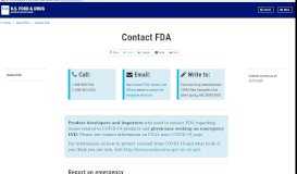 
							         Contact FDA | FDA								  
							    