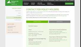 
							         Contact for Policy Holders | National Life - National Life Group								  
							    