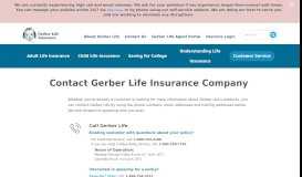 
							         Contact Gerber Life Insurance Company								  
							    