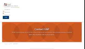 
							         Contact - G&F Financial								  
							    