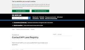 
							         Contact HM Land Registry - GOV.UK								  
							    