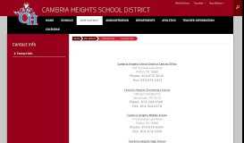 
							         Contact Info / Contact Info - Cambria Heights School District								  
							    