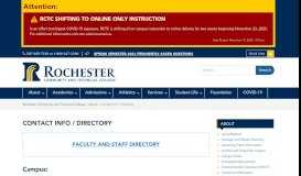 
							         Contact Info / Directory – Rochester Community and Technical College								  
							    
