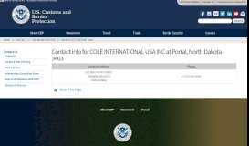 
							         Contact info for COLE INTERNATIONAL USA INC at Portal, North ...								  
							    
