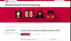 
							         Contact Info / Location, Parking & Hours / FAQs ... - UNM SHAC								  
							    