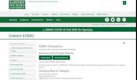 
							         Contact Information and Directories - ENMU								  
							    