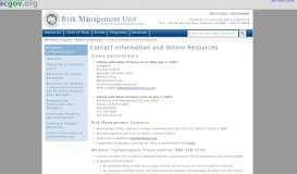 
							         Contact Information and Online Resources - Risk Management Unit ...								  
							    