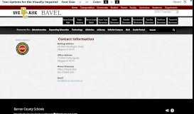 
							         Contact Information - BAVEL - Barren County Schools								  
							    