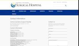 
							         Contact Information | CLS Hospital - Central Louisiana Surgical Hospital								  
							    