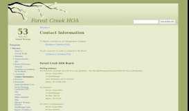 
							         Contact Information - Forest Creek HOA								  
							    