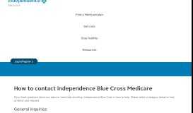 
							         Contact Information | Independence Blue Cross Medicare (IBX)								  
							    