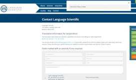
							         Contact Language Scientific - Language Scientific								  
							    
