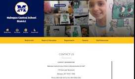 
							         Contact - Mahopac Central School District								  
							    