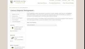 
							         Contact Management - Windsor Communities								  
							    