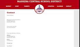 
							         Contact | Massena Central School District								  
							    