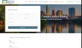
							         Contact | Metro Realty								  
							    