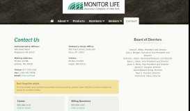 
							         Contact - Monitor Life Insurance Company								  
							    