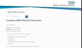 
							         Contact NHS Dental Services | NHSBSA								  
							    