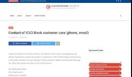 
							         Contact of ICICI Bank customer care (phone, email) | Customer Care ...								  
							    