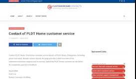 
							         Contact of PLDT Home customer service | Customer Care Contacts								  
							    